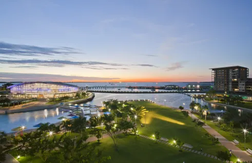 Waterfront at dusk